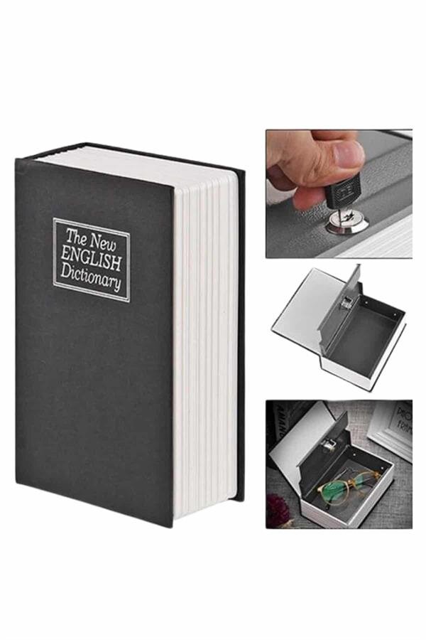Kitap Görünümlü Gizli Kasa Büyük Boy Anahtarlı Kilitli Para Kasası Kitap Görünümlü Gizli Kasa Büyük Boy Anahtarlı Kilitli Para Kasası
