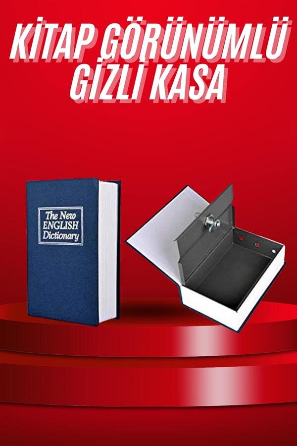 Kitap Görünümlü Gizli Kasa Büyük Boy Anahtarlı Kilitli Para Kasası Kitap Görünümlü Gizli Kasa Büyük Boy Anahtarlı Kilitli Para Kasası