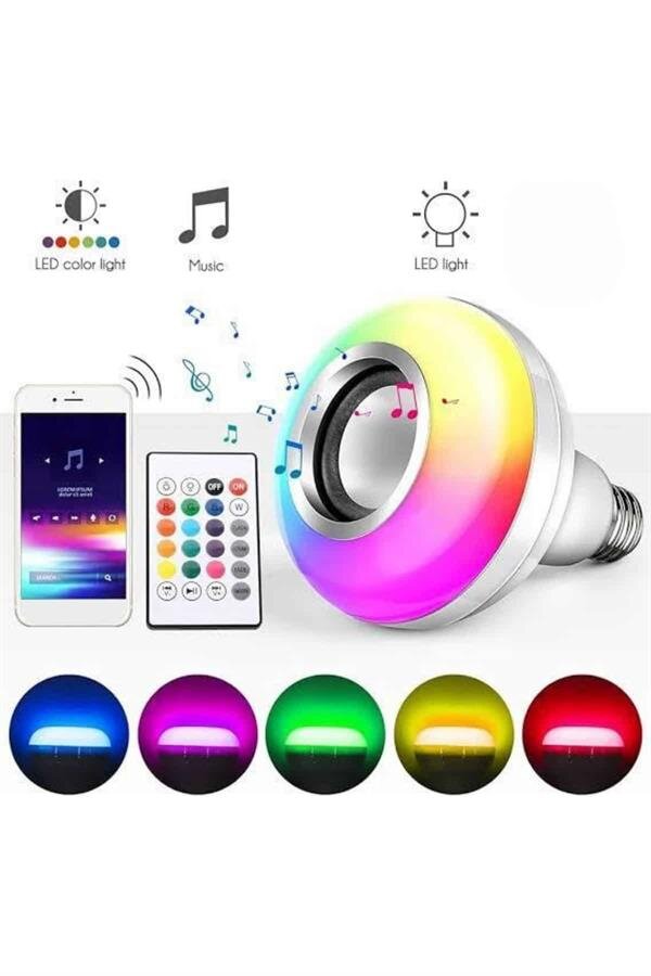 Bluetooth Hoparlör Akıllı Rgb Led Işık Renk Değiştirme Ses Bombası Ampül Görünümlü Bluetooth Hoparlör Akıllı Rgb Led Işık Renk Değiştirme Ses Bombası Ampül Görünümlü