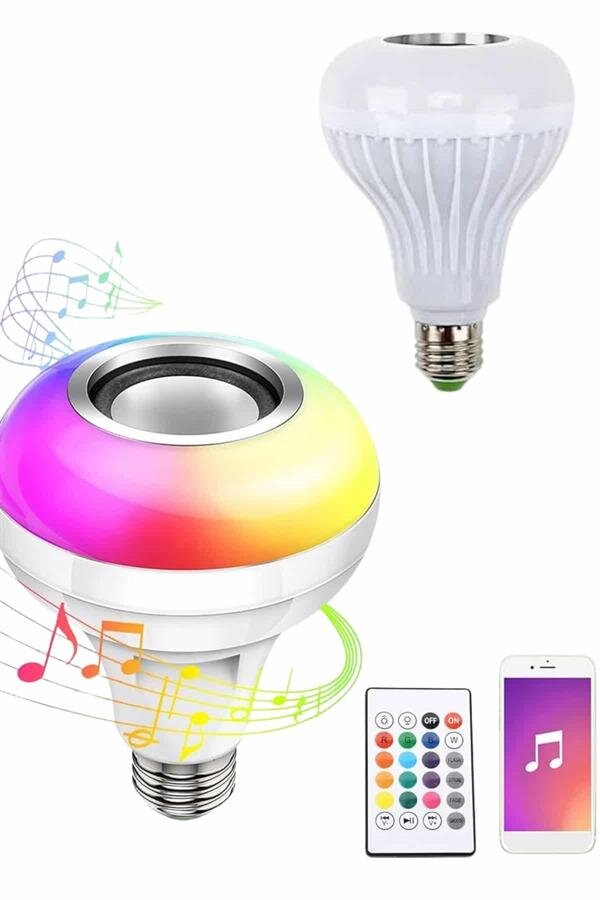 Bluetooth Hoparlör Akıllı Rgb Led Işık Renk Değiştirme Ses Bombası Ampül Görünümlü Bluetooth Hoparlör Akıllı Rgb Led Işık Renk Değiştirme Ses Bombası Ampül Görünümlü