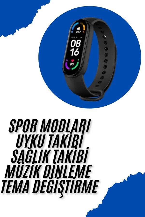 Akıllı Uyumlu Bileklik M6 Adımsayar Spor Modları Çağrı Görme Türkçe Menü Akıllı Uyumlu Bileklik M6 Adımsayar Spor Modları Çağrı Görme Türkçe Menü