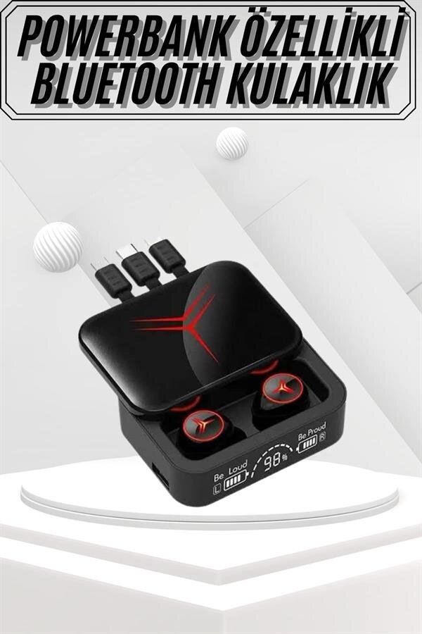 Kablosuz Bluetooth Kulaklık Powerbank Özellikli Göstergeli Hd Mikrofon Kablosuz Bluetooth Kulaklık Powerbank Özellikli Göstergeli Hd Mikrofon