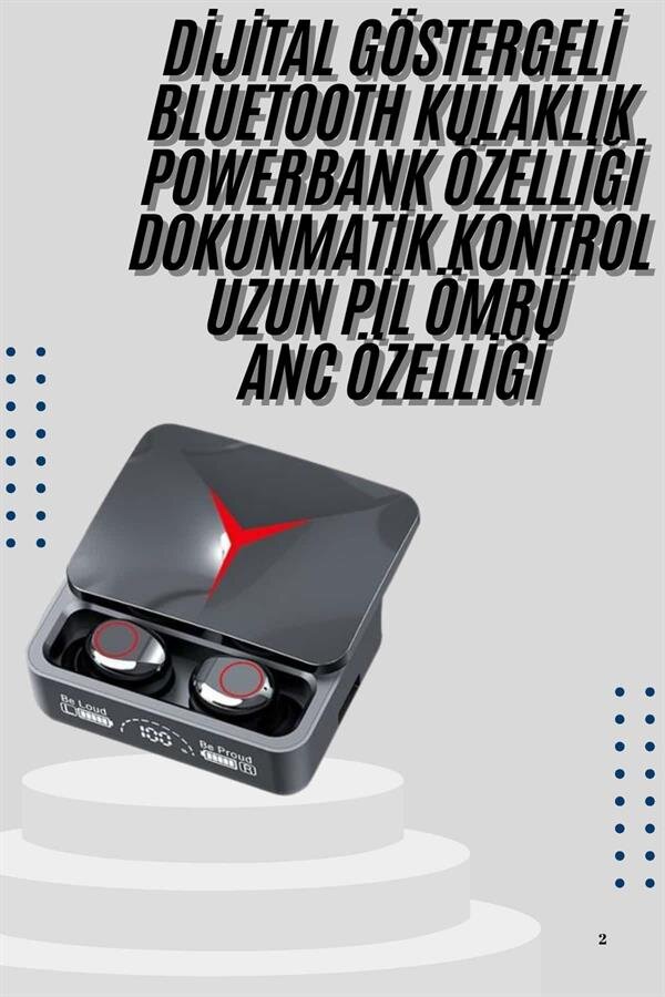 Kablosuz Bluetooth Kulaklık Powerbank Özellikli Göstergeli Hd Mikrofon Kablosuz Bluetooth Kulaklık Powerbank Özellikli Göstergeli Hd Mikrofon