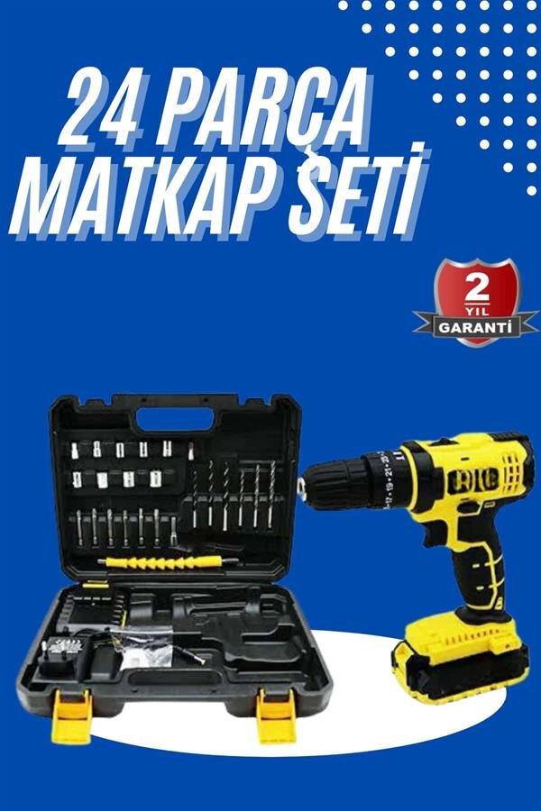 Metal Şanzıman Çift Akülü Bakır Sargı 24 Parça Led Aydınlatmalı Matkap Seti Metal Şanzıman Çift Akülü Bakır Sargı 24 Parça Led Aydınlatmalı Matkap Seti