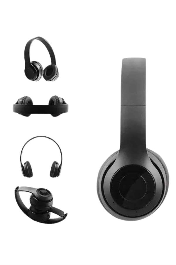 Bluetooth Kablosuz Kulaklık Siyah Wireless 5.0 Kulak Üstü Uzun Pil Ömrü Bluetooth Kablosuz Kulaklık Siyah Wireless 5.0 Kulak Üstü Uzun Pil Ömrü