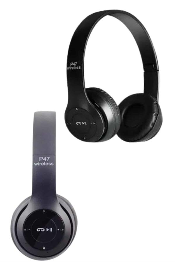 Bluetooth Kablosuz Kulaklık Siyah Wireless 5.0 Kulak Üstü Uzun Pil Ömrü Bluetooth Kablosuz Kulaklık Siyah Wireless 5.0 Kulak Üstü Uzun Pil Ömrü