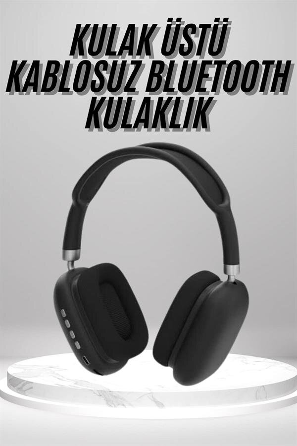 Kulak Üstü Kablosuz Bluetooth Kulaklık Yumuşak Süngerli SD Kart Girişli Kulak Üstü Kablosuz Bluetooth Kulaklık Yumuşak Süngerli SD Kart Girişli