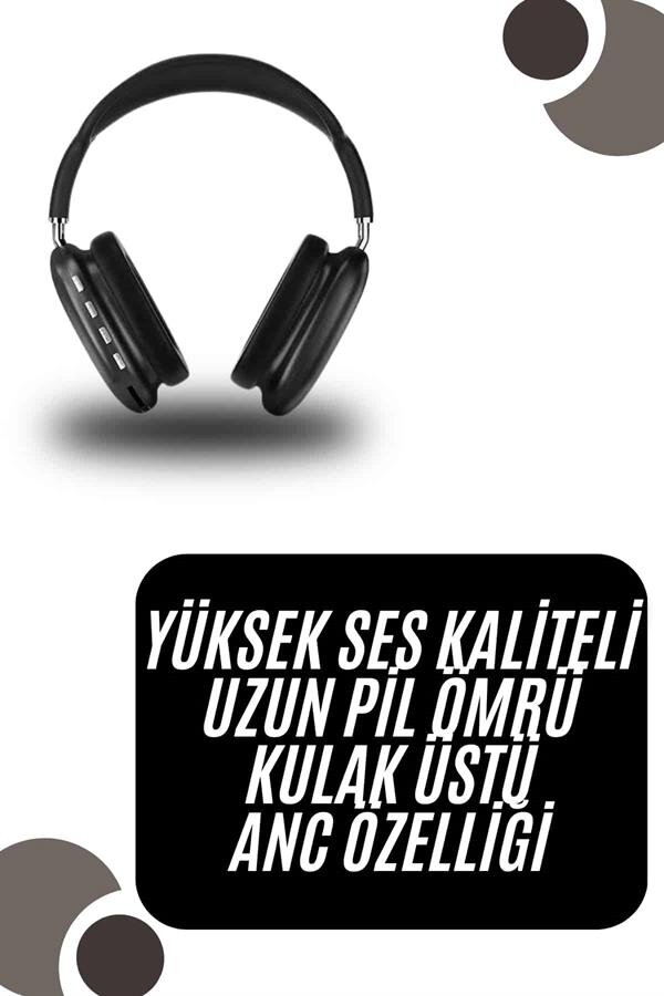 Kulak Üstü Kablosuz Bluetooth Kulaklık Yumuşak Süngerli SD Kart Girişli Kulak Üstü Kablosuz Bluetooth Kulaklık Yumuşak Süngerli SD Kart Girişli