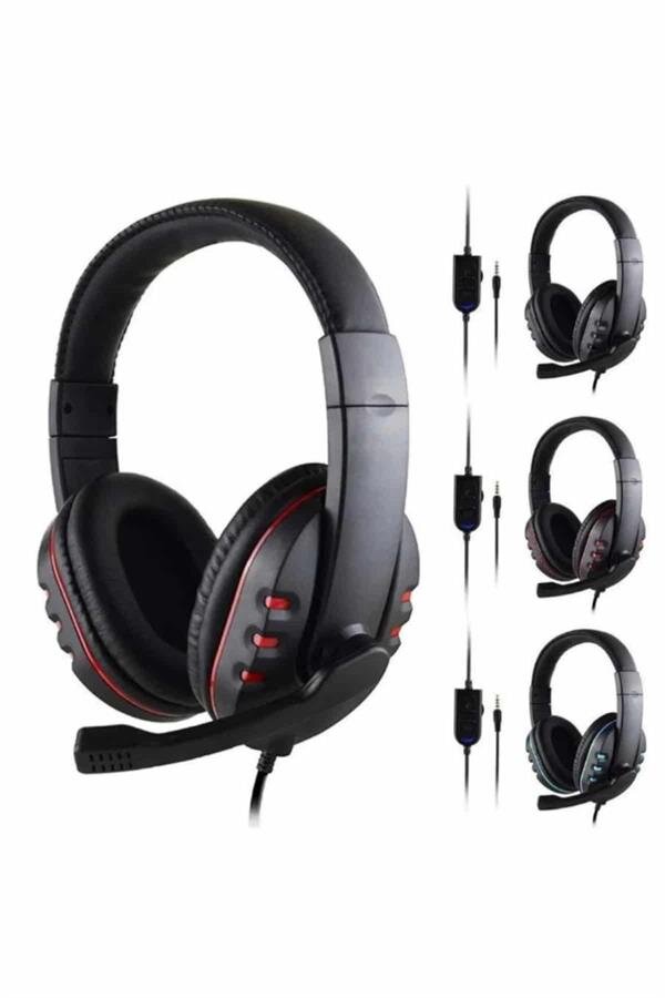 Oyuncu Kulaklığı Kulak Üstü Kablolu Stereo Mikrofonlu Yumuşak Kulak Yastığı Oyuncu Kulaklığı Kulak Üstü Kablolu Stereo Mikrofonlu Yumuşak Kulak Yastığı