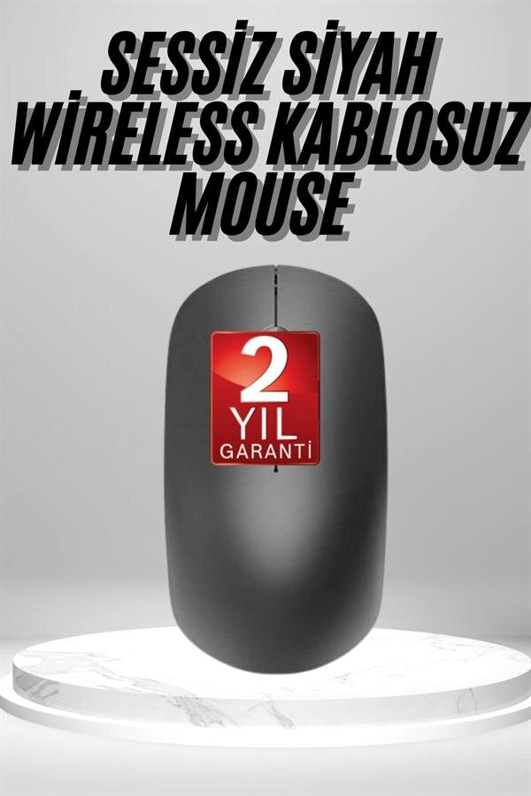 Siyah Kablosuz Mouse Wireless Mouse Minimal Tasarım Siyah Kablosuz Mouse Wireless Mouse Minimal Tasarım