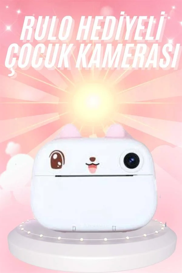 Çocuklara Özel Şirin Tasarımlı Mini Fotoğraf Yazıcısı 3 Adet Rulo Hediyeli