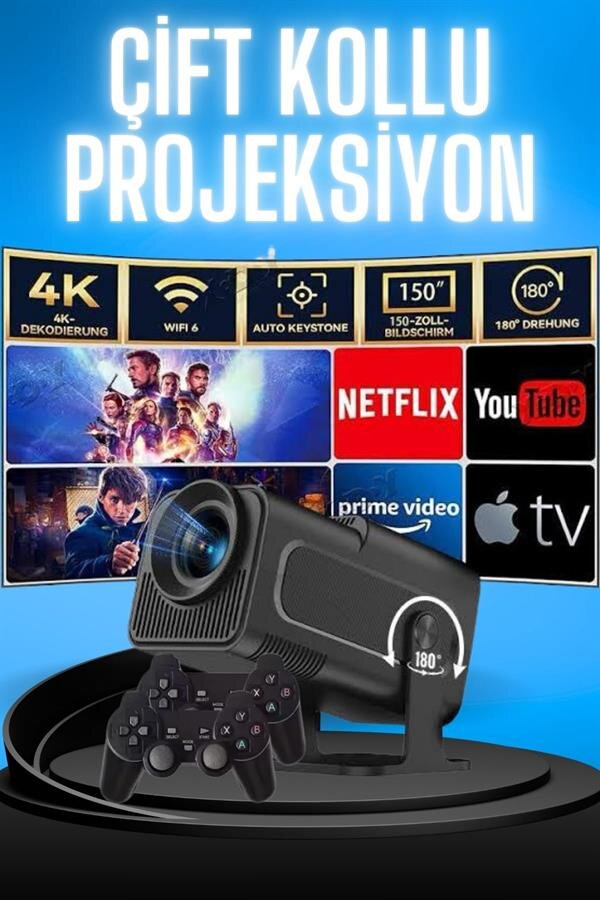 Projektör Siyah Android Taşınabilir Sinema Projeksiyon Wifi Destekli En Güncel Sürüm Akıllı Projektör Siyah Android Taşınabilir Sinema Projeksiyon Wifi Destekli En Güncel Sürüm Akıllı
