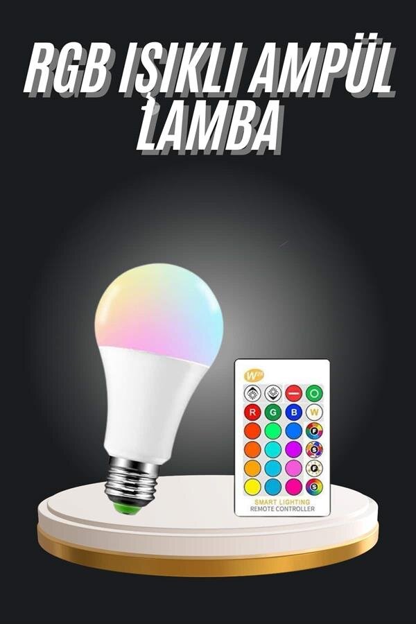 Ambiyans Aydınlatma RGB Led Lamba Kumandalı Renk Değiştirebilen Ambiyans Aydınlatma RGB Led Lamba Kumandalı Renk Değiştirebilen