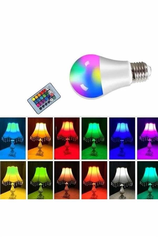 Ambiyans Aydınlatma RGB Led Lamba Kumandalı Renk Değiştirebilen Ambiyans Aydınlatma RGB Led Lamba Kumandalı Renk Değiştirebilen