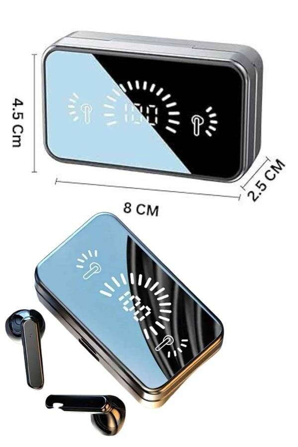 Yeni Nesil Kablosuz Kulaklık Aynalı Powerbank Özellikli Bluetooth Bağlantılı Dijital Göstergeli Yeni Nesil Kablosuz Kulaklık Aynalı Powerbank Özellikli Bluetooth Bağlantılı Dijital Göstergeli