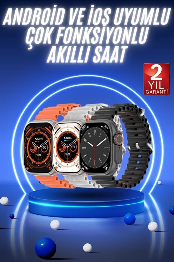 Akıllı Saat Ultra Android & İOS Uyumlu Arama Bildirim Özellikli Akıllı Saat Ultra Android & İOS Uyumlu Arama Bildirim Özellikli