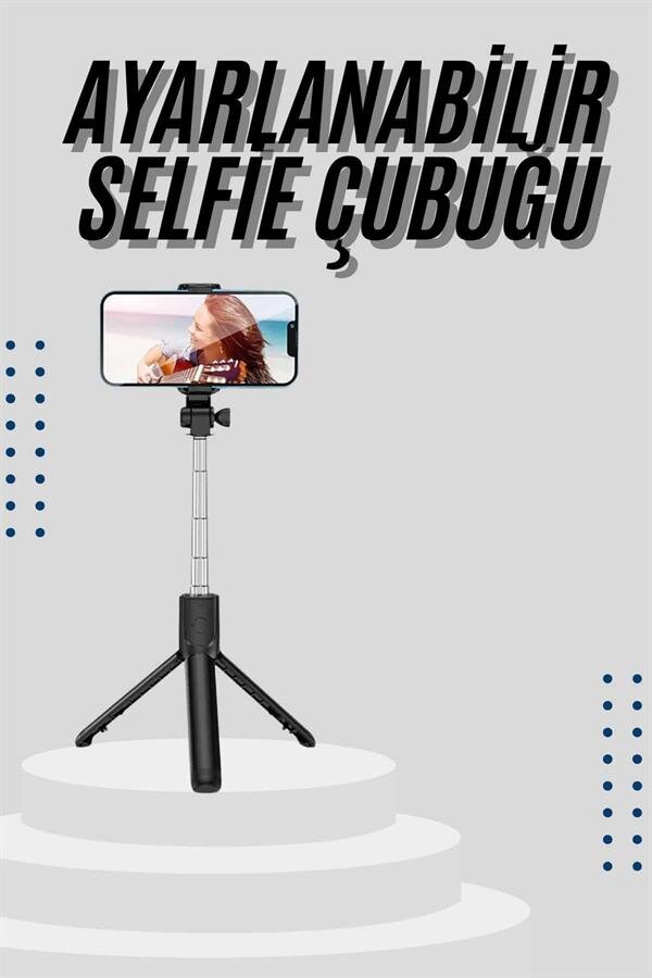 Tripod Selfie Çubuğu Bluetooth Kumandalı Kablosuz Led Işıklı Tripod Selfie Çubuğu Bluetooth Kumandalı Kablosuz Led Işıklı
