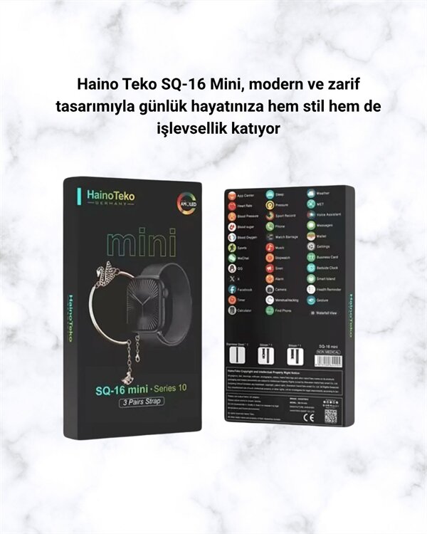 SQ-16 Mini Series 10 – Dokunmatik Akıllı Saat | Kalp Ritmi, SpO2, Uyku Takibi