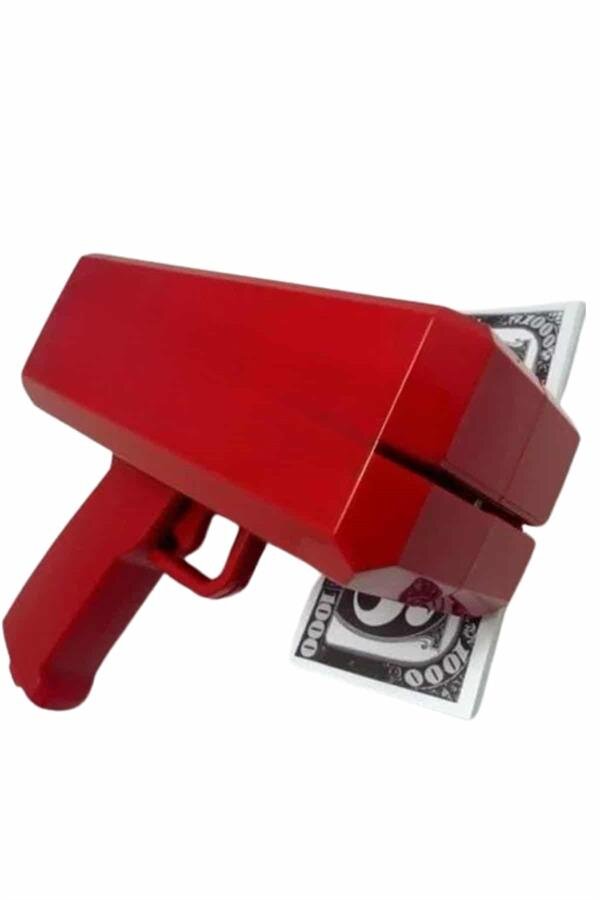 Kırmızı Parti Oyuncağı Para Saçma Fırlatma Tabancası Makinesi Super Money Kırmızı Parti Oyuncağı Para Saçma Fırlatma Tabancası Makinesi Super Money