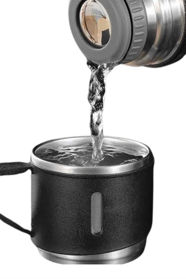 Termos Seti Paslanmaz Çelik 3 Bardaklı Vakumlu Termos Set 500 Ml 12 Saate Kadar Isı Koruma Termos Seti Paslanmaz Çelik 3 Bardaklı Vakumlu Termos Set 500 Ml 12 Saate Kadar Isı Koruma