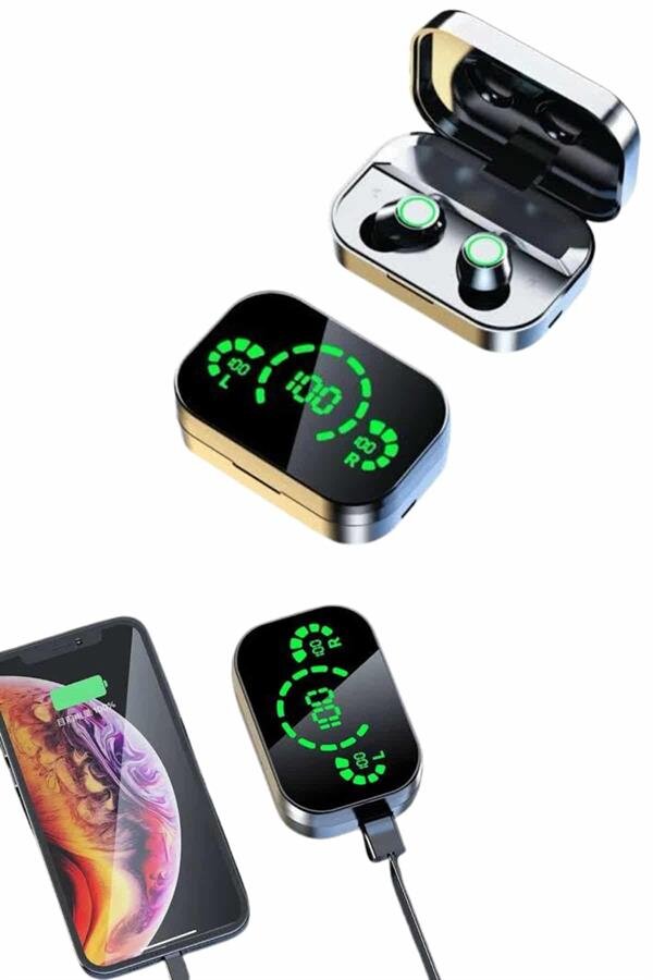 Kablosuz Bluetooth Kulaklık Çift Telefon Destekli Powerbankli Dijital Göstergeli Kablosuz Bluetooth Kulaklık Çift Telefon Destekli Powerbankli Dijital Göstergeli