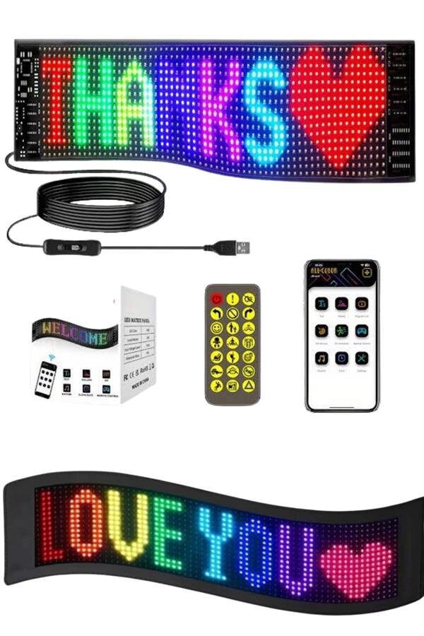 Matrix Led Cama Yapışan Telefon Kontrollü Panel Dijital Ekran Kumandalı Matrix Led Cama Yapışan Telefon Kontrollü Panel Dijital Ekran Kumandalı