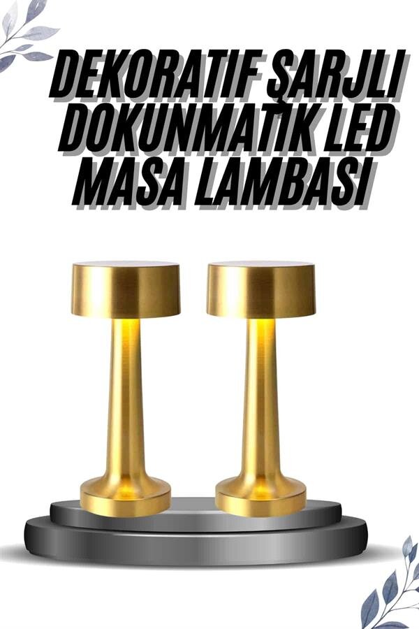 Kablosuz Renkli Masa ve Gece Lambası Altın Rengi Dokunmatik Led Lamba Kablosuz Renkli Masa ve Gece Lambası Altın Rengi Dokunmatik Led Lamba