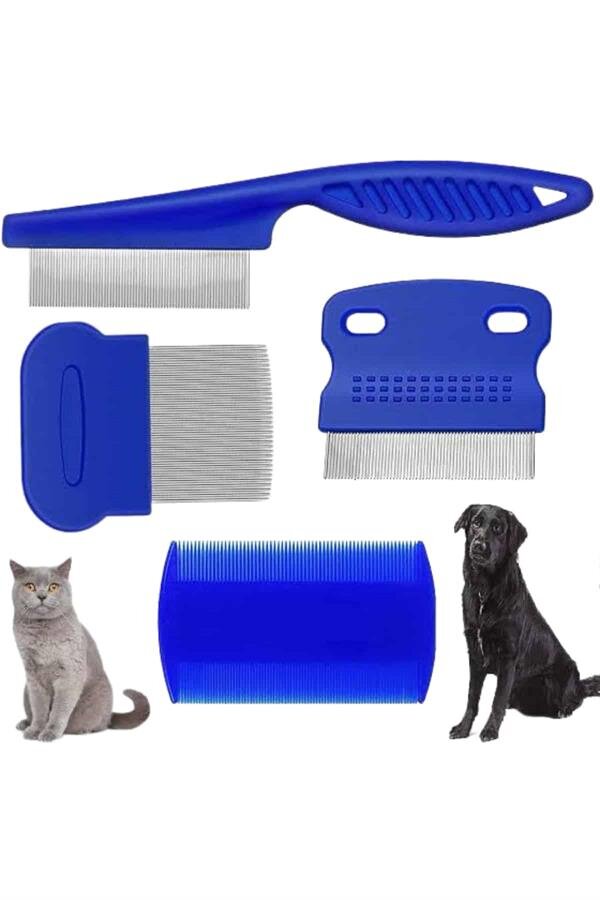 4'lü Bit Pire Tarağı Set Kedi Köpek Evcil Hayvan Tüy Toplayıcı Mavi 4'lü Bit Pire Tarağı Set Kedi Köpek Evcil Hayvan Tüy Toplayıcı Mavi
