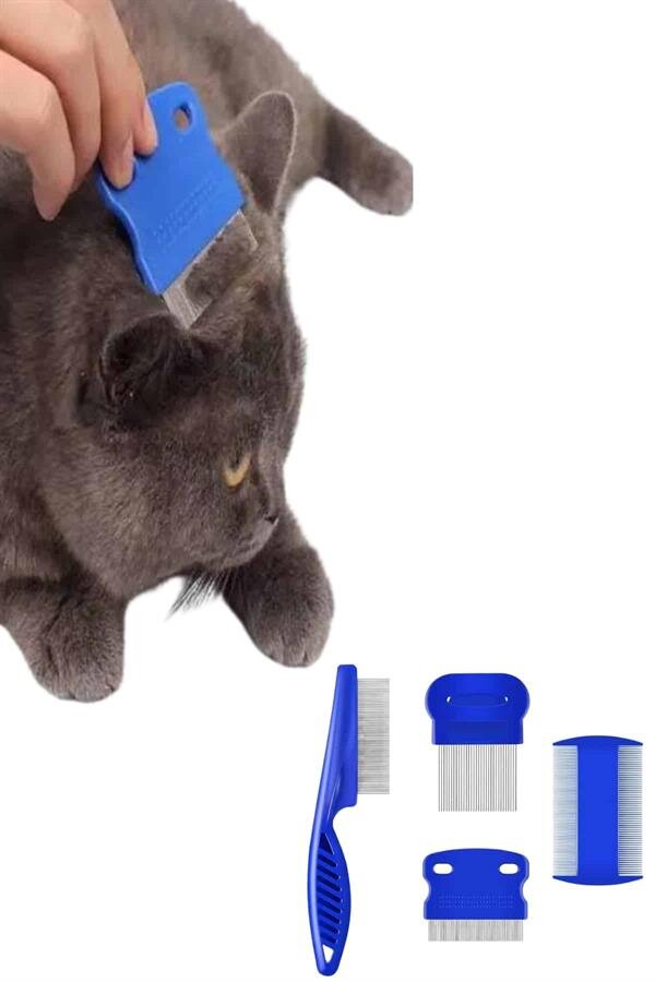 4'lü Bit Pire Tarağı Set Kedi Köpek Evcil Hayvan Tüy Toplayıcı Mavi 4'lü Bit Pire Tarağı Set Kedi Köpek Evcil Hayvan Tüy Toplayıcı Mavi