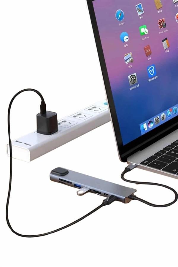 8 Port Çoklayıcı Macbook Ile Uyumlu Çoğaltıcı Type-C dönüştürücü TF SD kart 8 Port Çoklayıcı Macbook Ile Uyumlu Çoğaltıcı Type-C dönüştürücü TF SD kart
