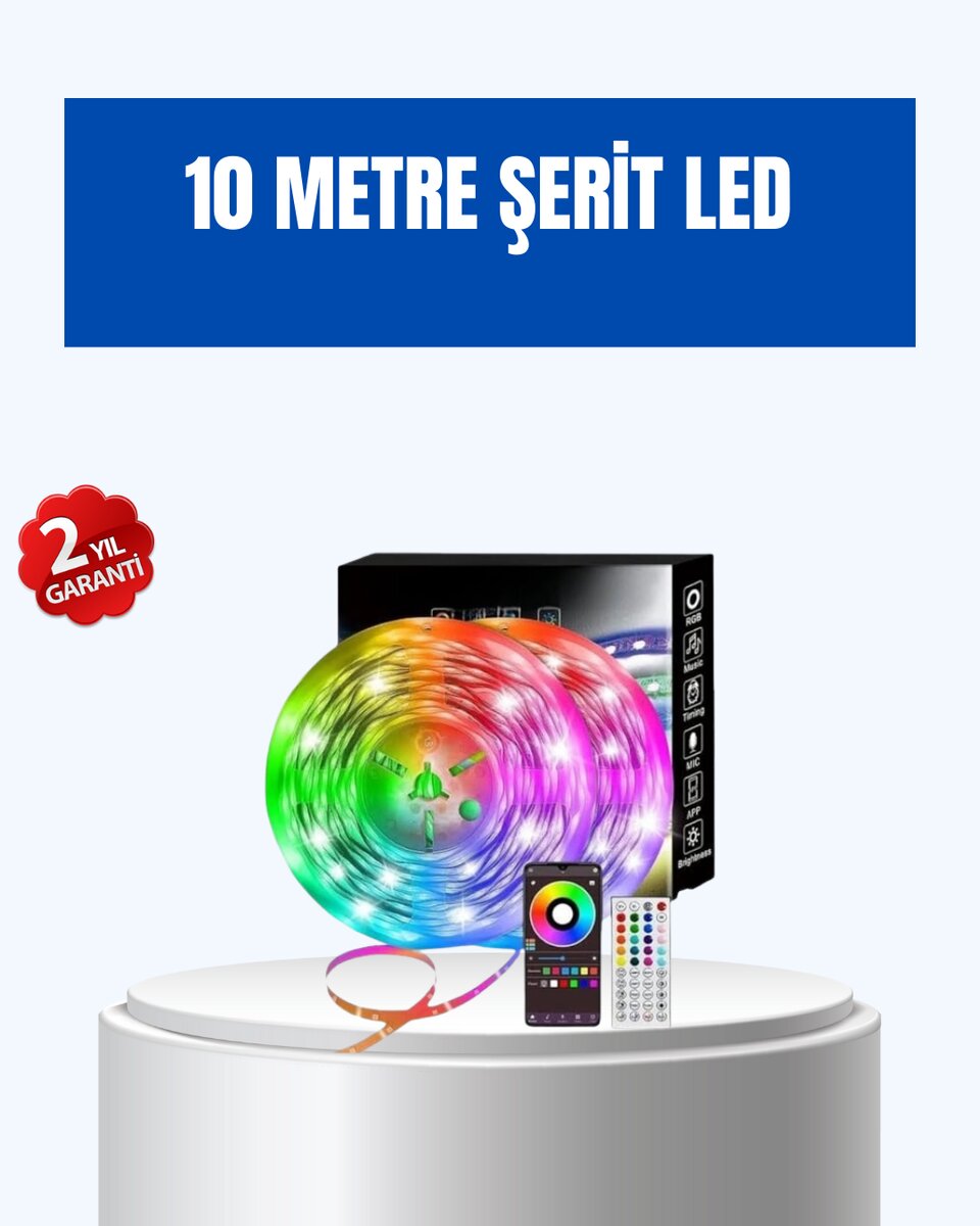 Sese Duyarlı 10M Smart Şerit Led IOS Android Kontrollü RGB Işık Sese Duyarlı 10M Smart Şerit Led IOS Android Kontrollü RGB Işık