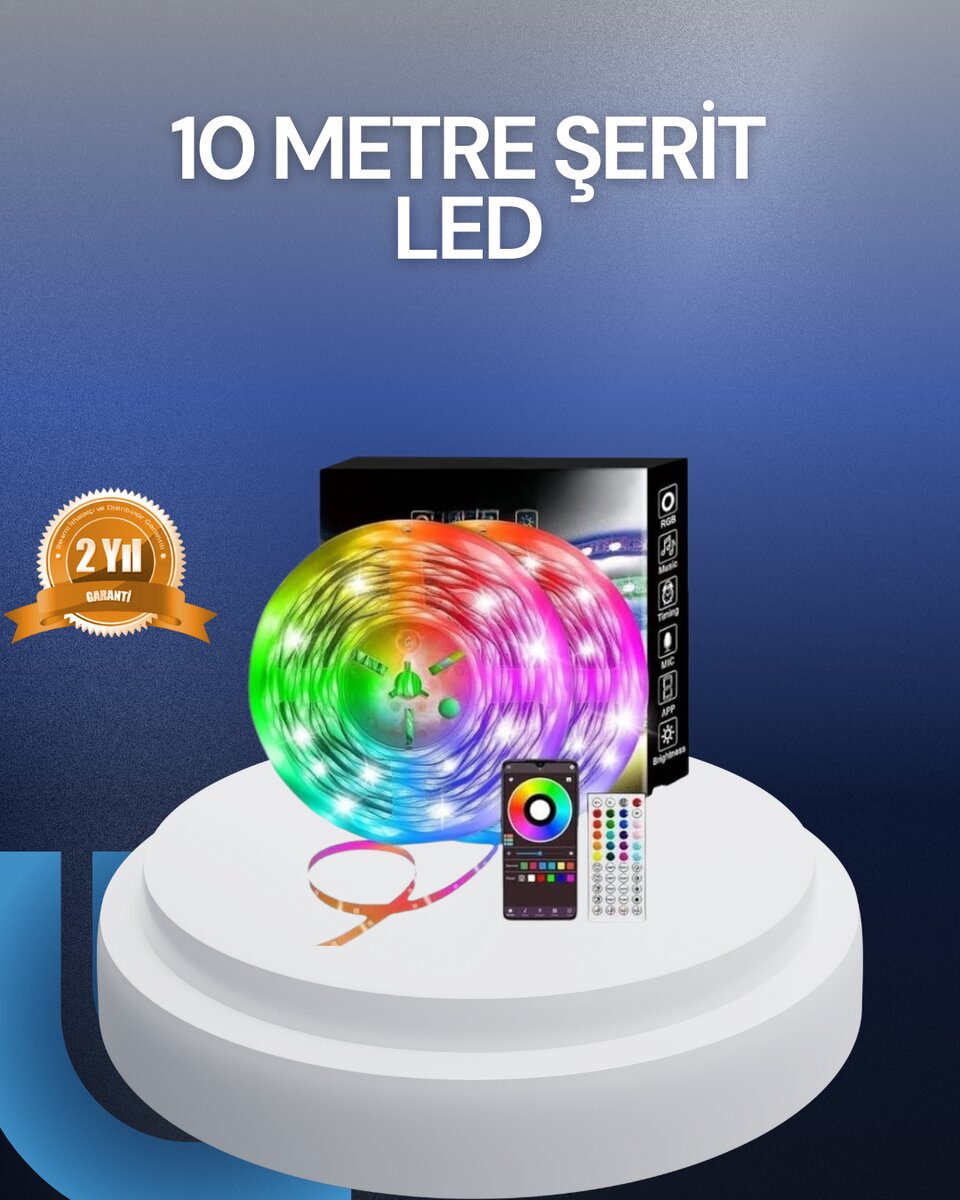 10 Metre USB Smart Şerit Led Kumandalı Telefon Kontrollü 10 Metre USB Smart Şerit Led Kumandalı Telefon Kontrollü