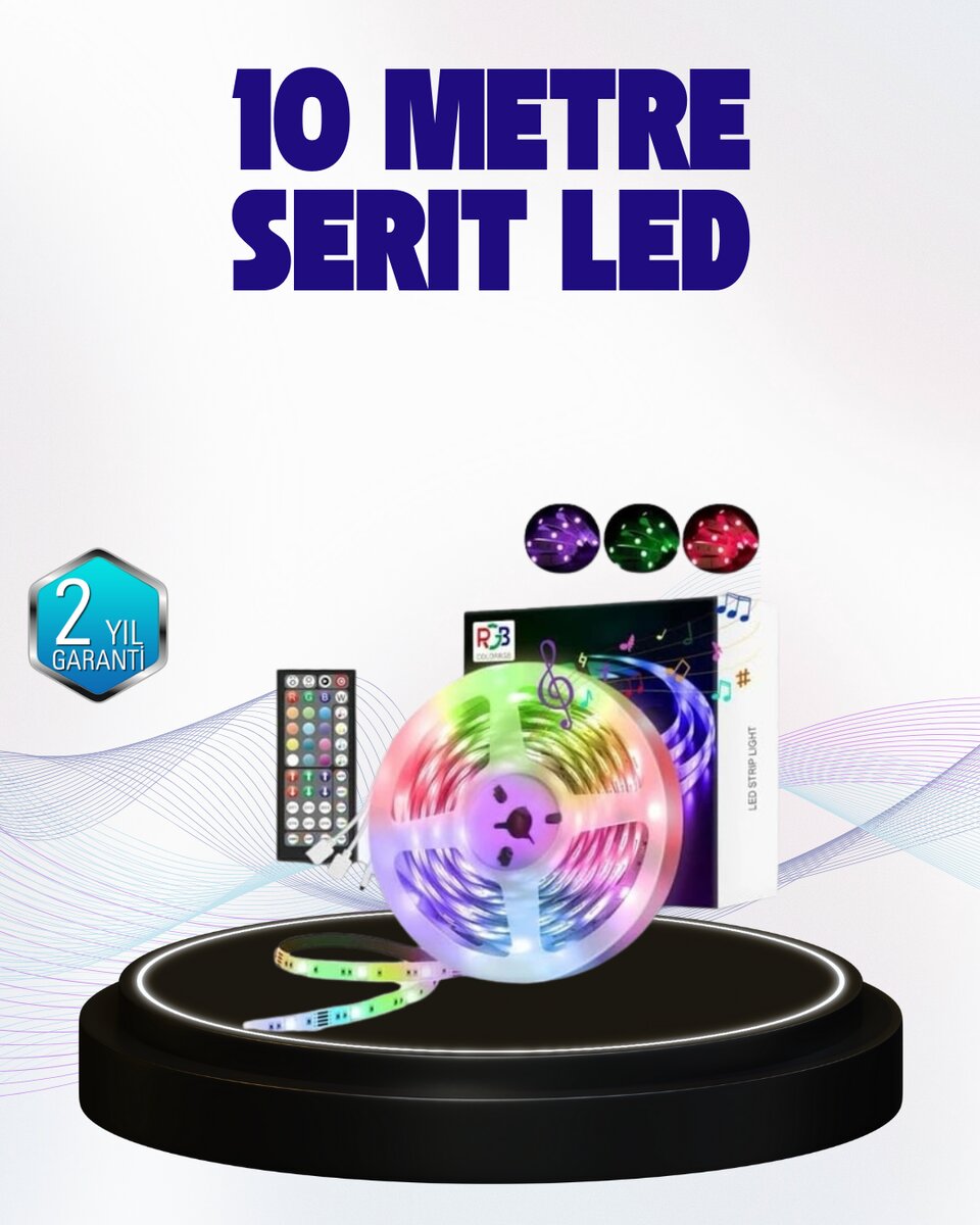 Bluetooth Kontrollü Smart Şerit Led 10M Sese Duyarlı RGB Aydınlatma Bluetooth Kontrollü Smart Şerit Led 10M Sese Duyarlı RGB Aydınlatma
