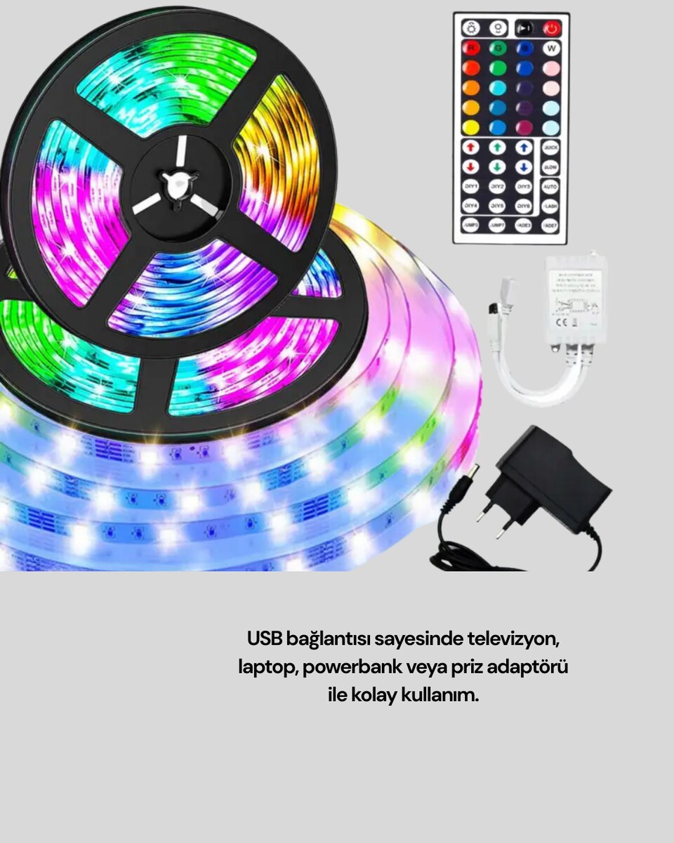 Bluetooth Kontrollü Smart Şerit Led 10M Sese Duyarlı RGB Aydınlatma Bluetooth Kontrollü Smart Şerit Led 10M Sese Duyarlı RGB Aydınlatma
