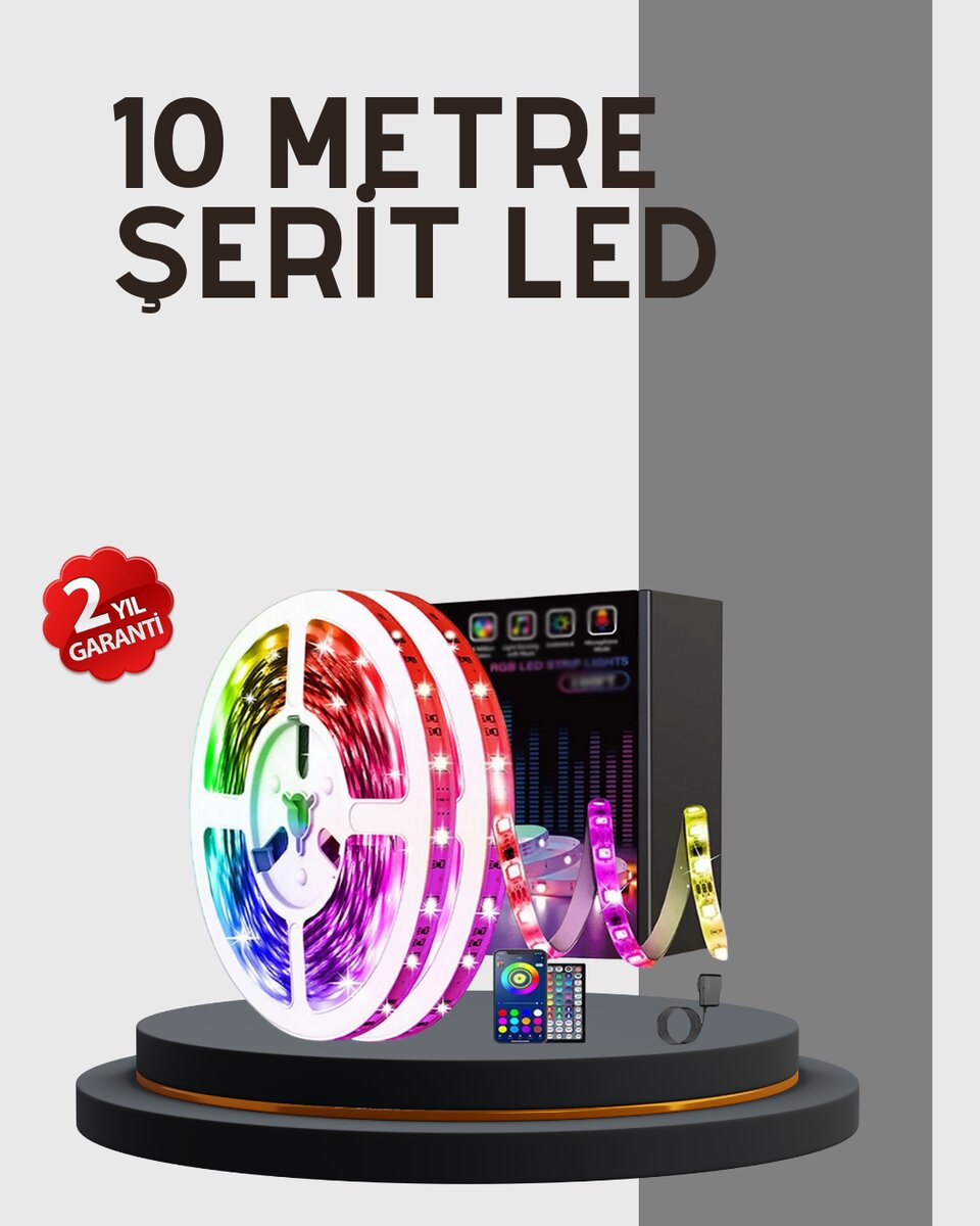 Su Geçirmez 10M Smart Şerit Led TV Arkası ve Oda Dekorasyonu İçin