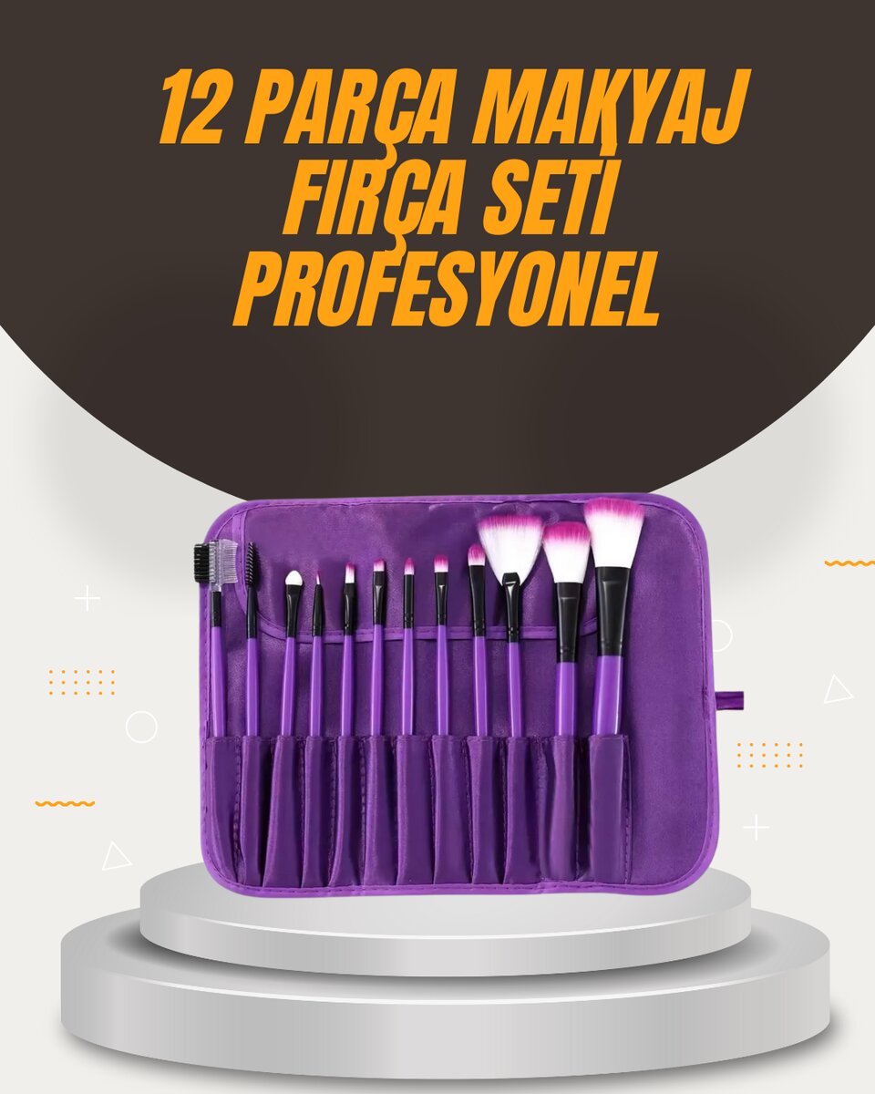 Fondöten, Allık ve Far Uygulamalarına Uygun 12 Parça Makyaj Fırça Takımı Ergonomik Saplı Fondöten, Allık ve Far Uygulamalarına Uygun 12 Parça Makyaj Fırça Takımı Ergonomik Saplı