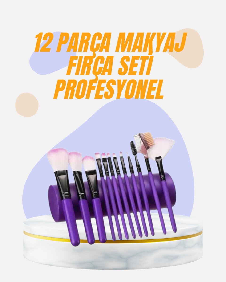 Doğal Görünüm Sağlayan Yumuşak Kıllı 12 Parça Makyaj Fırça Seti Günlük ve Profesyonel Kullanıma Uygun Doğal Görünüm Sağlayan Yumuşak Kıllı 12 Parça Makyaj Fırça Seti Günlük ve Profesyonel Kullanıma Uygun