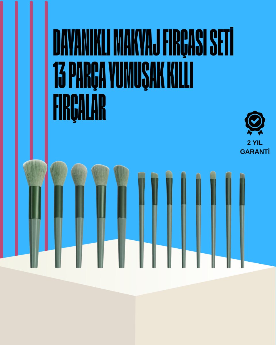 Taşınabilir Ergonomik Yapılı 13 Adet Fiber Kıllı Yüz ve Göz Makyaj Fırçası Seti Taşınabilir Ergonomik Yapılı 13 Adet Fiber Kıllı Yüz ve Göz Makyaj Fırçası Seti