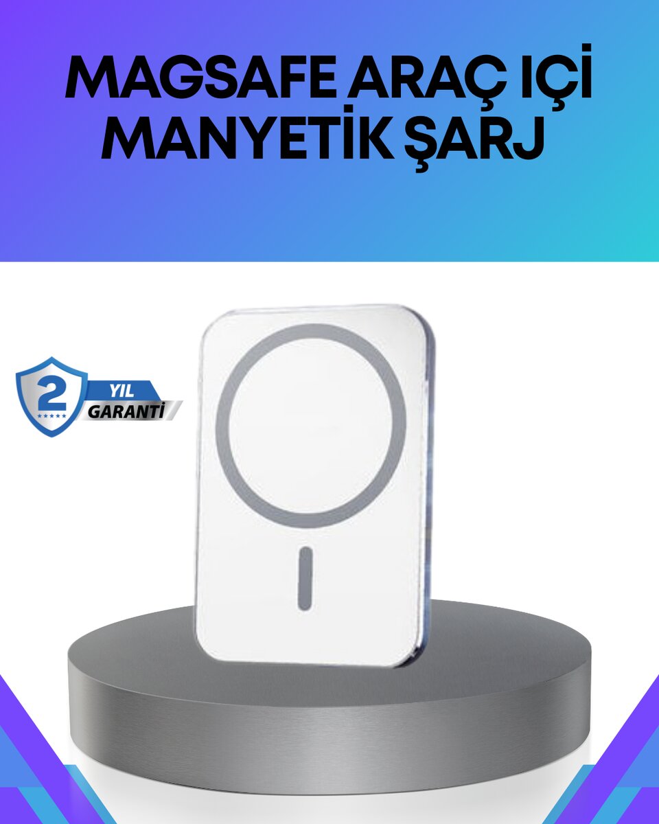 360° Döner Başlıklı MagSafe Araç Telefon Tutucu Hızlı Şarjlı 360° Döner Başlıklı MagSafe Araç Telefon Tutucu Hızlı Şarjlı