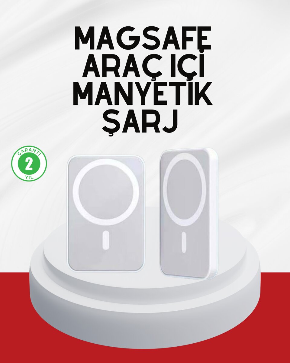 Şık Tasarımlı MagSafe Araç Telefon Tutucu Type-C Girişli Şık Tasarımlı MagSafe Araç Telefon Tutucu Type-C Girişli