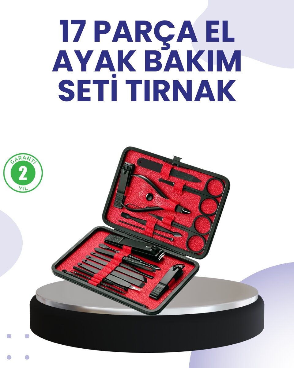 Taşınabilir Deri Kutulu 17 Parça Manikür Seti Taşınabilir Deri Kutulu 17 Parça Manikür Seti