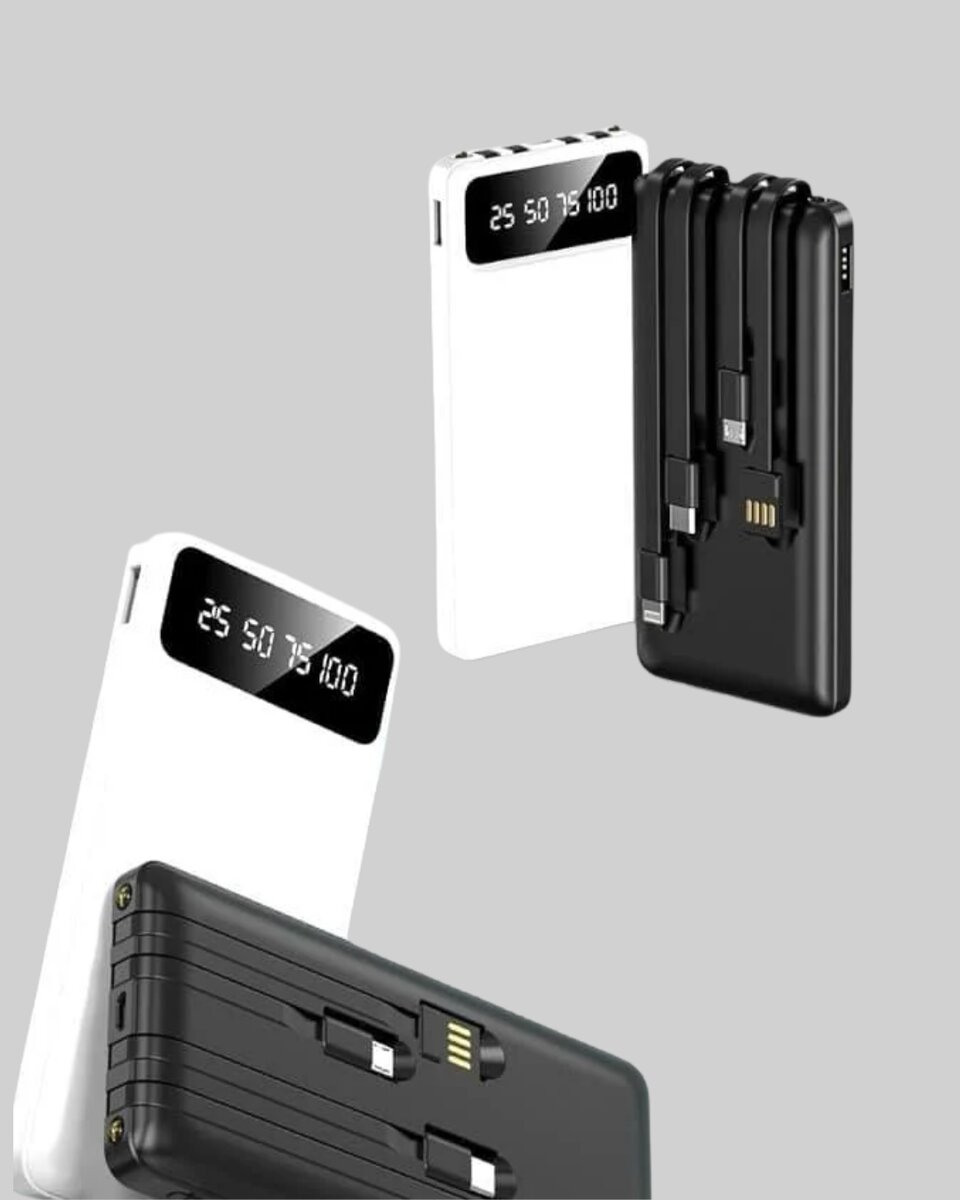 20.000mAh PD Powerbank LED Işık LCD Ekran Dahili Kablo Çoklu Giriş 20.000mAh PD Powerbank LED Işık LCD Ekran Dahili Kablo Çoklu Giriş