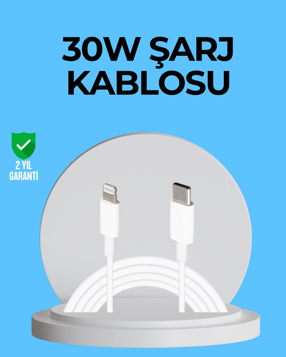 Dayanıklı TPE Lightning Kablo – 30W Hızlı Şarj ve Veri Transferi Dayanıklı TPE Lightning Kablo – 30W Hızlı Şarj ve Veri Transferi