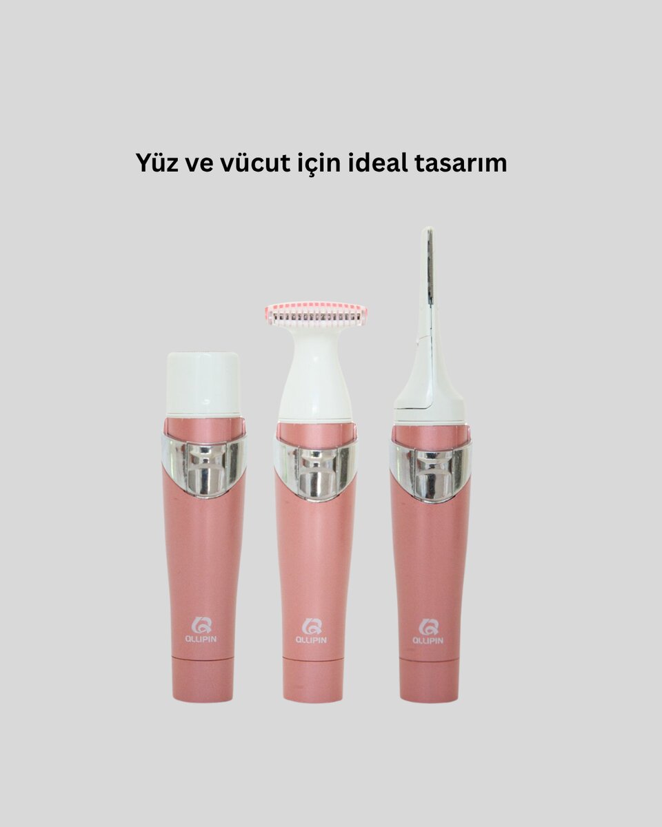 3 Başlıklı Kadın Yüz ve Vücut Tüy Temizleme Makinesi