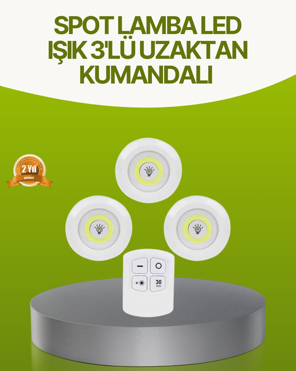 Uzaktan Kumandalı 3 Lü Kablosuz Led Spot Lamba Seti Yapışkanlı Pratik Kullanım Uzaktan Kumandalı 3 Lü Kablosuz Led Spot Lamba Seti Yapışkanlı Pratik Kullanım