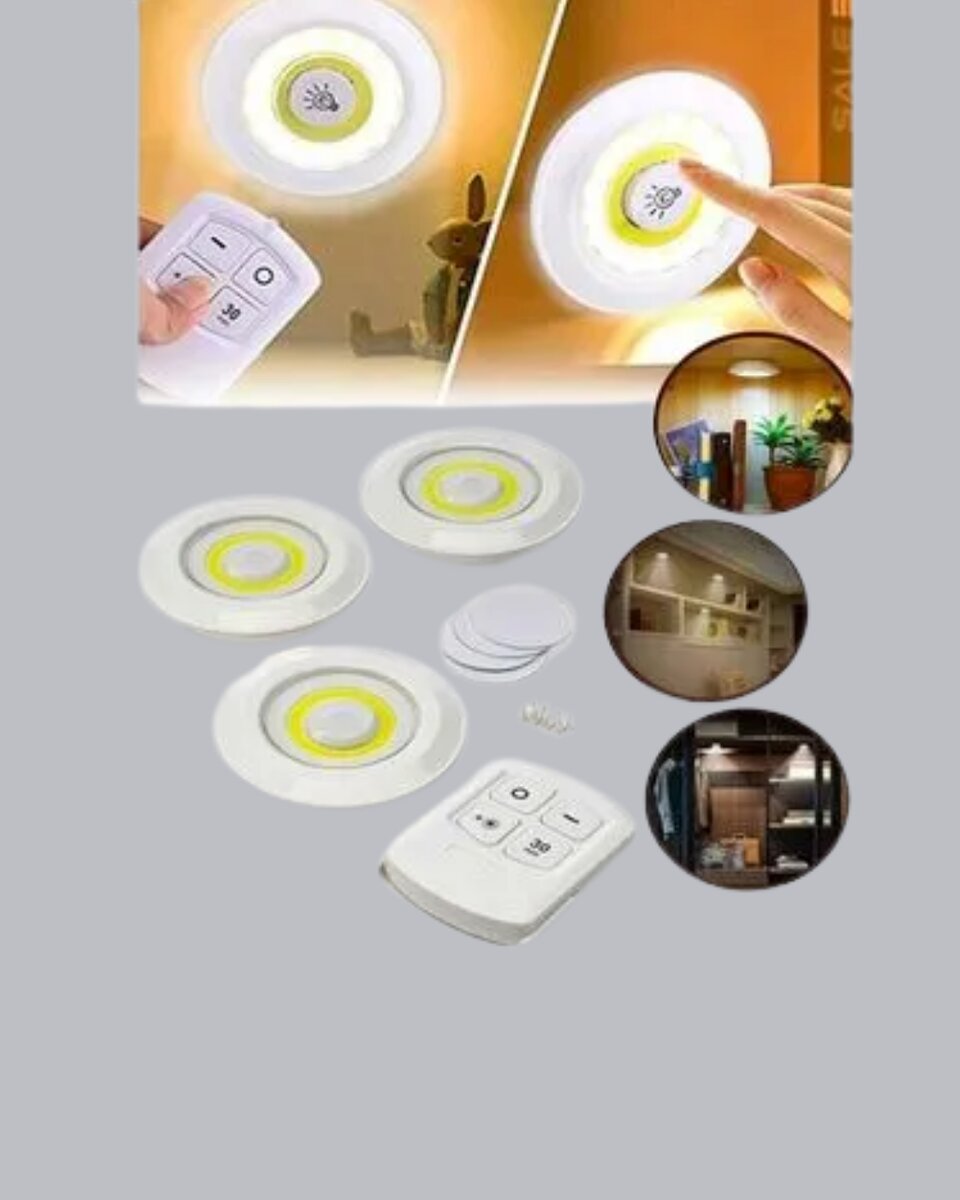 Uzaktan Kumandalı 3 Lü Kablosuz Led Spot Lamba Seti Yapışkanlı Pratik Kullanım Uzaktan Kumandalı 3 Lü Kablosuz Led Spot Lamba Seti Yapışkanlı Pratik Kullanım