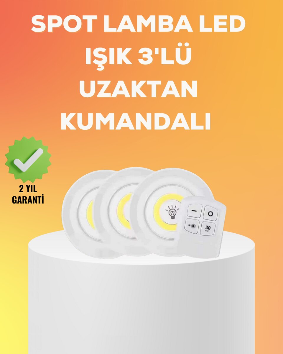 Çok Amaçlı Kullanım İçin Kablosuz Yapışkanlı 3 Lü Uzaktan Kumandalı Led Spot Lamba Çok Amaçlı Kullanım İçin Kablosuz Yapışkanlı 3 Lü Uzaktan Kumandalı Led Spot Lamba