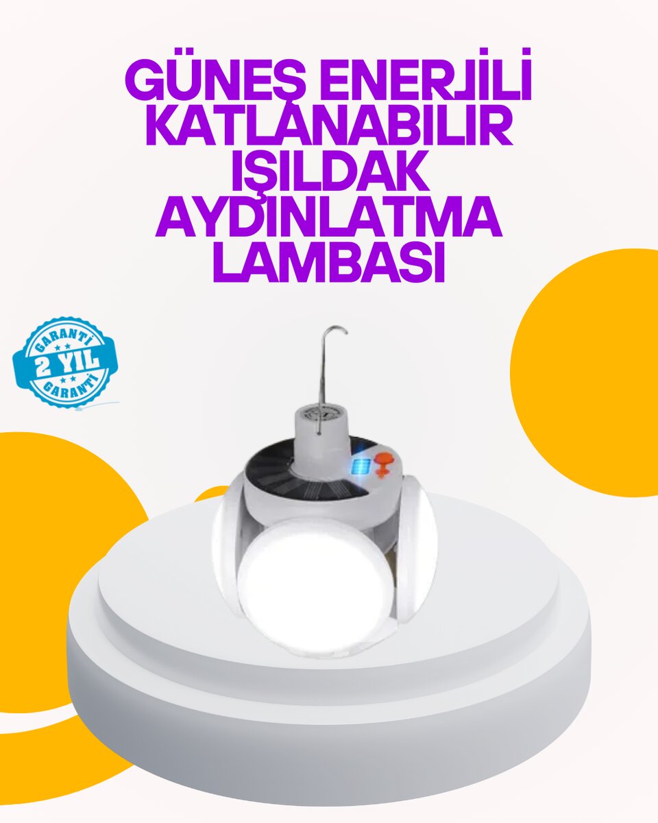 Solar Enerjili Katlanabilir Led Kamp ve Bahçe Lambası Solar Enerjili Katlanabilir Led Kamp ve Bahçe Lambası