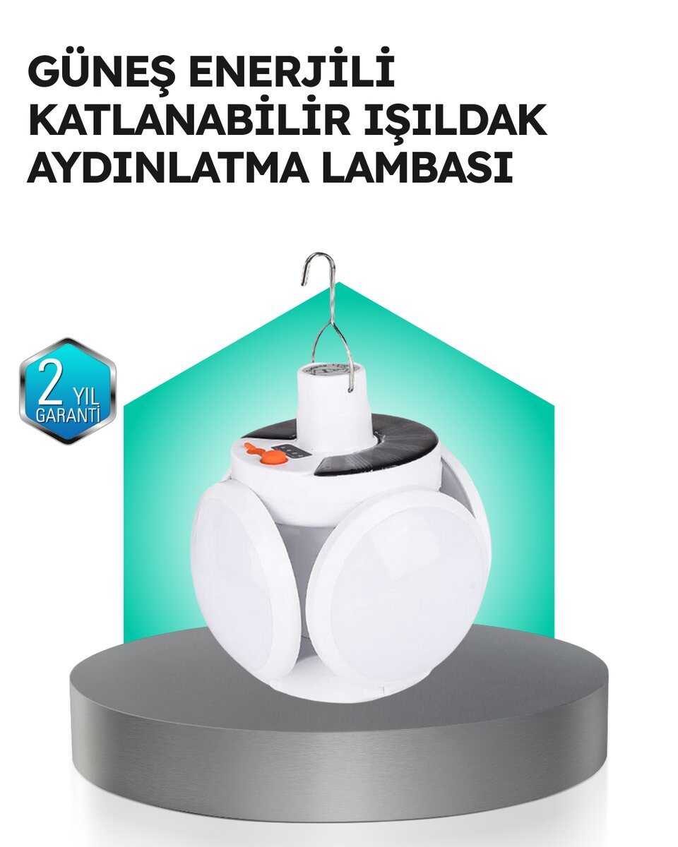 Pratik Katlanabilir Solar LED Aydınlatma Lambası Pratik Katlanabilir Solar LED Aydınlatma Lambası