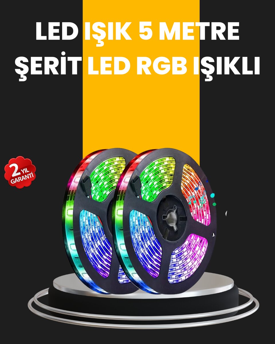 5 Metre Kumandalı Su Geçirmez Şerit LED 5 Metre Kumandalı Su Geçirmez Şerit LED